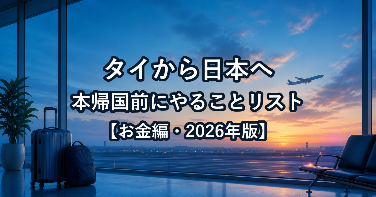 タイから日本へ本帰国する前にやることリスト【お金編・2026年版】